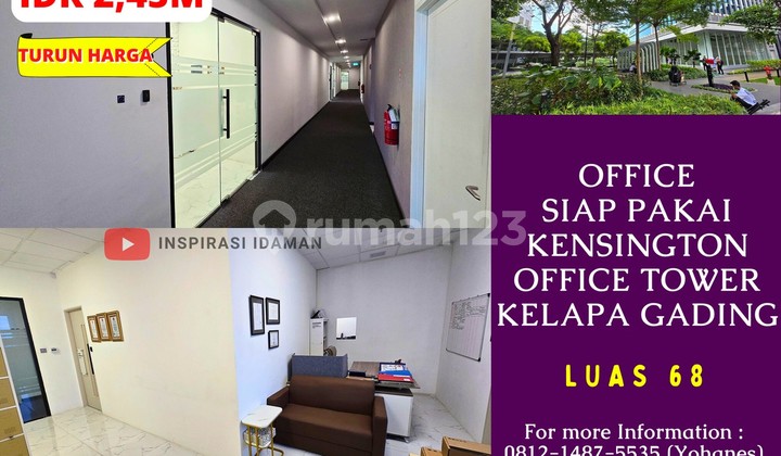 Office Siap Pakai LT 9 LB 68 Kensington Office Tower Kelapa Gading