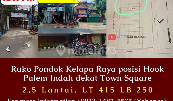Ruko Pondok Kelapa Raya 415Mtr Posisi Hook Palem Indah Dekat Town Square Ruko Pondok Kelapa Raya 415Mtr Posisi Hook Palem Indah Dekat Town Square