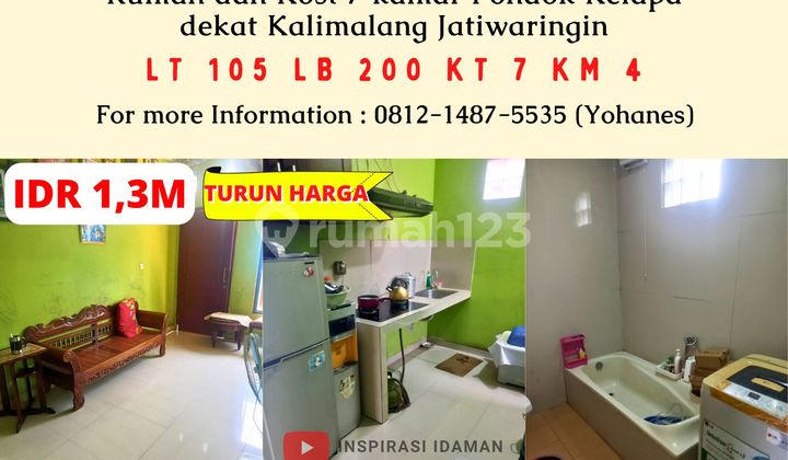 Rumah dan Kost 2+5 Kamar Pondok Kelapa Dekat Kalimalang LRT Rumah dan Kost 2+5 Kamar Pondok Kelapa Dekat Kalimalang LRT