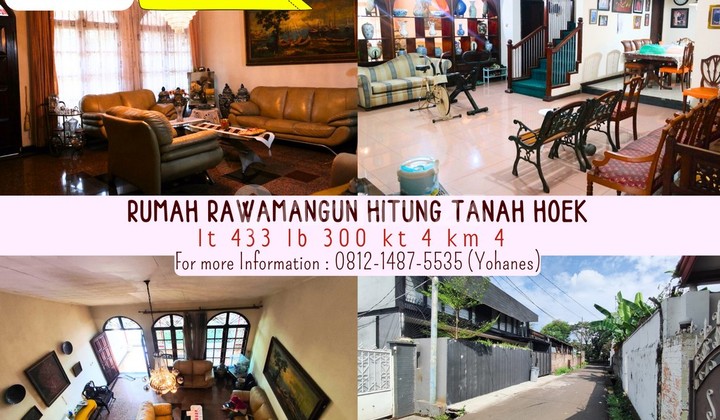 Jual Cepat Rumah Rawamangun Hitung Tanah Luas 433M² Hoek Jual Cepat Rumah Rawamangun Hitung Tanah Luas 433M² Hoek