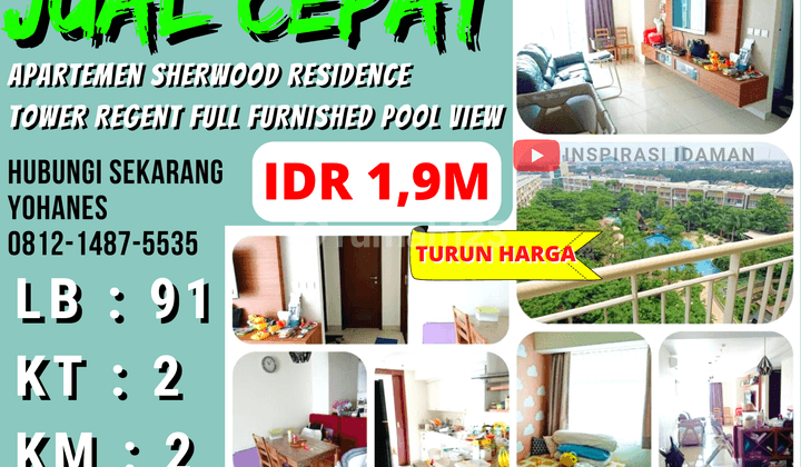 Apartemen Sherwood Residence Full Furnished Pool View 1