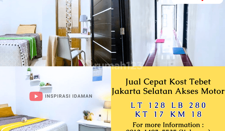 Kost 3 Lantai 17 kamar Tebet Jakarta Selatan akses motor 1