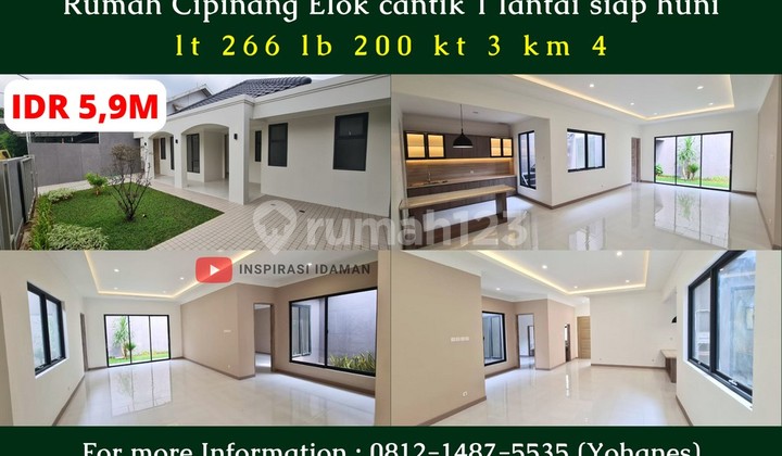 Rumah Cipinang Elok 266Mtr Cantik 1 Lantai Siap Huni 1