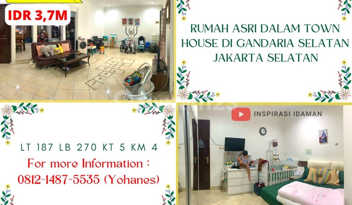 Townhouse Gandaria 187Mtr Jual Cepat Dekat MRT Cipete Fatmawati Townhouse Gandaria 187Mtr Jual Cepat Dekat MRT Cipete Fatmawati