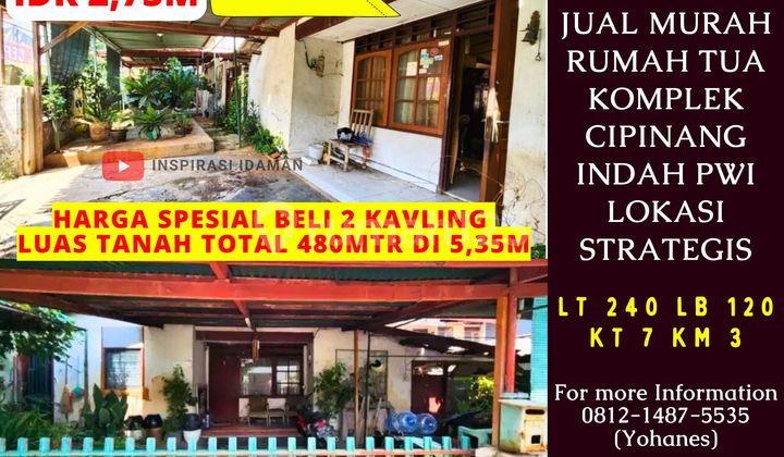 Rumah Tua Cipinang Indah Pwi Jual Cepat Akses 2 Mobil Rumah Tua Cipinang Indah Pwi Jual Cepat Akses 2 Mobil
