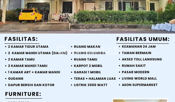 Dijual Rumah 2 Lantai Full Renov SHM Di Cluster Buana Alam Sutera Tangerang