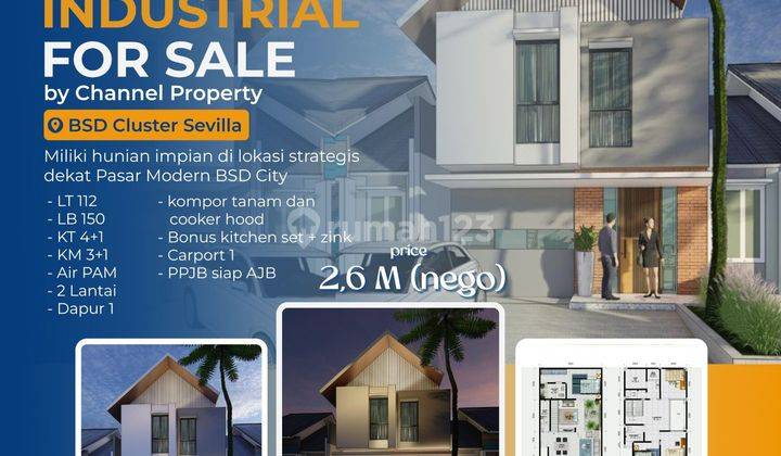 Dijual Rumah brand new cluster Sevilla Bsd city, an ea 1