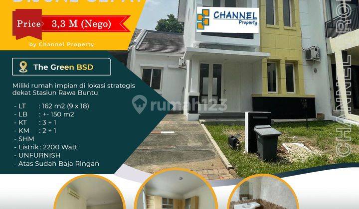 Dijual cepat Rumah cluster siap huni The Green Bsd city, an 1