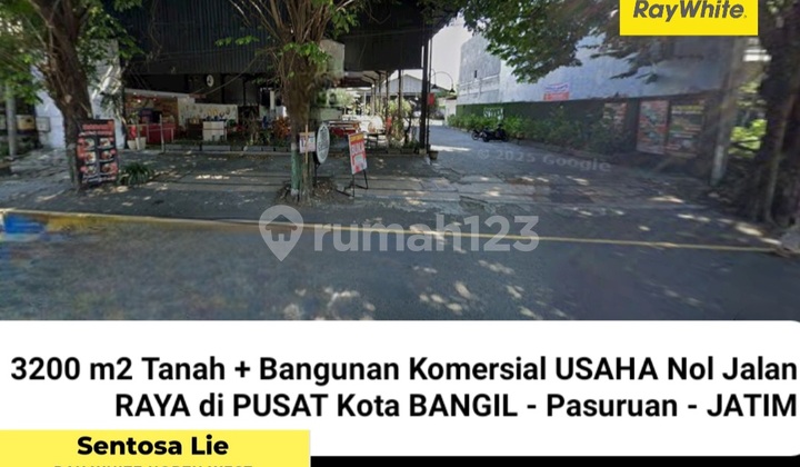 Dijual 3200 M2 Tanah Plus Bangunan Usaha Pusat Kota Bangil - Pasuruan Jawa Timur - Nol Jalan A Yani - Kauman - Cocok Buat Segala Usaha - Parkiran Luas