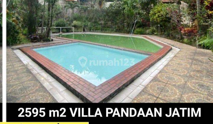 Dijual 2595 M2 Rumah Villa Pandaan Jawa Timur - Nol Jalan Raya - Ada Kolam Renang, Lapangan Basket, Taman Luas 1