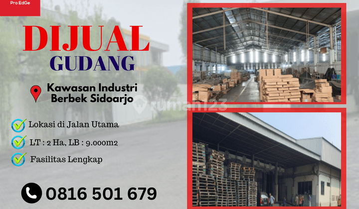 Dijual Gudang 2ha Lokasi di Kawasan Industri Brebek Sidoarjo