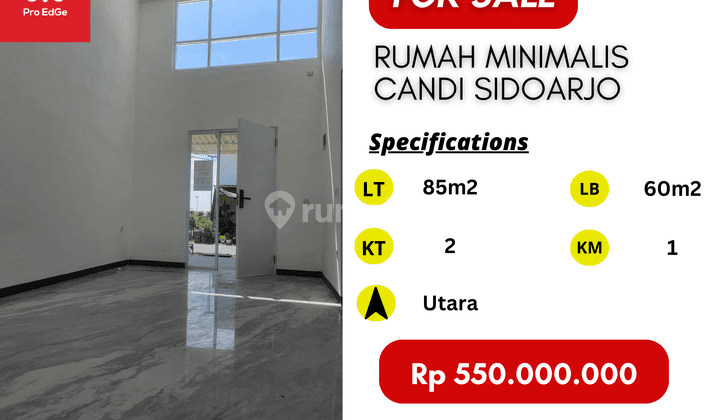 Jual Cepat Rumah 1lt Siap Huni Unit Pojok 500 Juta di Candi Sidoarjo 1