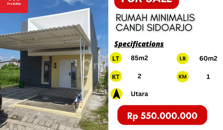 Jual Cepat Rumah Baru 1lt 500 Juta Dekat Pintu Tol Tanggulangin Sidoarjo 1