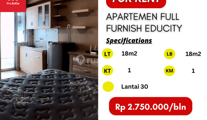 Siap Huni Apartemen Tipe Studio Full Furnish 2 Jutaan 1