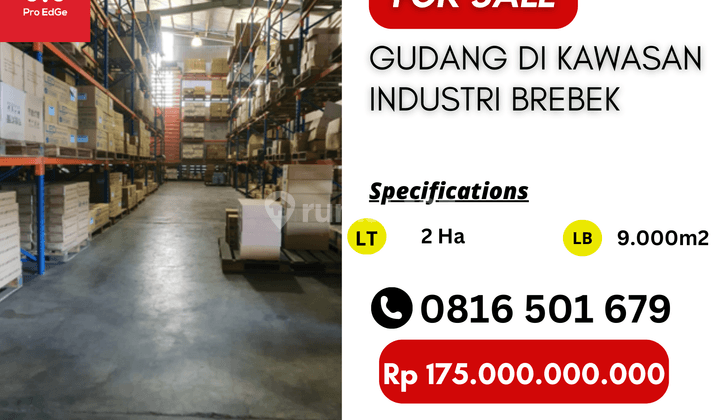 Dijual Cepat Gudang 2ha di Kawasan Industri Brebek Sier Sidoarjo Murah