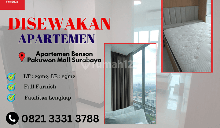 Disewakan Unit Studio Plus Apartemen Benson Full Furnish Murah 1