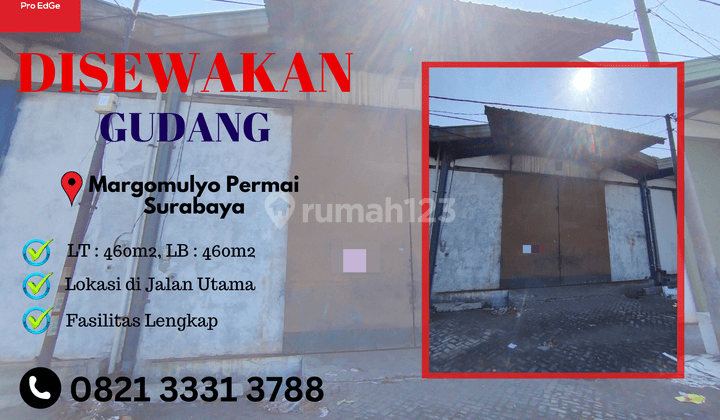 Disewakan Cepat Harga Murah Gudang di Margomulyo Permai Surabaya 1