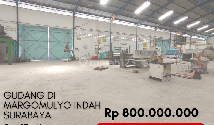 Disewakan Harga Murah Gudang 2.500m2 di Pergudangan Margomulyo Indah Surabaya 1