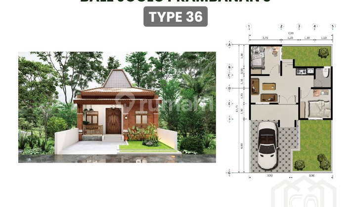 Jual Rumah Klasik Limasan Pesan Bangun Type 36/74m2 di Prambanan 500 Meter dari Hotel Galuh 2