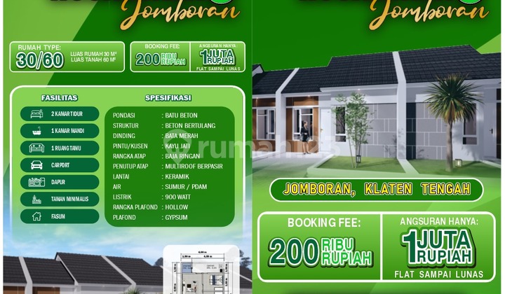 Gajimu UMR Bisa Banget Beli Rumah ini, UTJ Hanya 500 Ribu! Type 30/60m2 Lokasi Dekat Stasiun Klaten