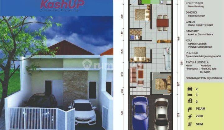 Rumah murah surabaya type 100/70 dengan 3 kamar tidur 2