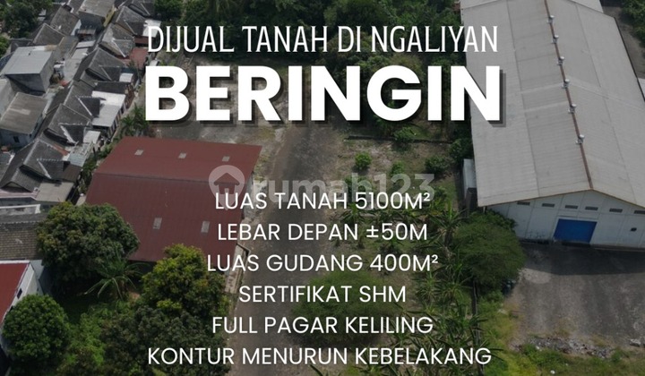 Dijual Tanah Bonus Gudang di Beringin Ngaliyan Semarang 1