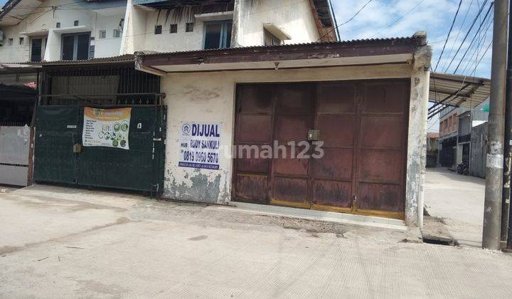Rumah + Ruang Usaha dalam komplek perumahan, jalan Cor, Rooling door, Kawasan pergudangan 1