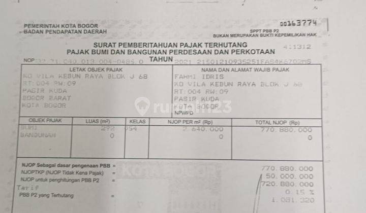 DIJUAL
Kavling 
VILLA  KEBUN RAYA
Pasir Kuda BOGOR
BLOK J no 68
Luas 292 m2
dan
BLOK J no 69
Luas 176 m2
Harga 6 juta /m
Nego

Pit Ziu MyPro
0819.0960.5670 2