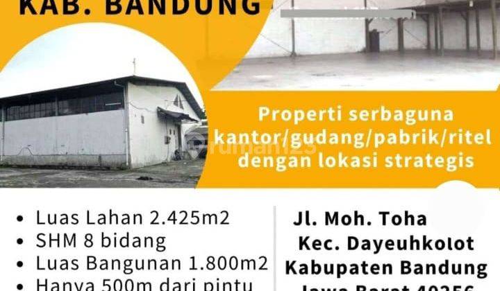 Gudang Turun Harga Banget Strategis di Mohammad Toha Bandung 1