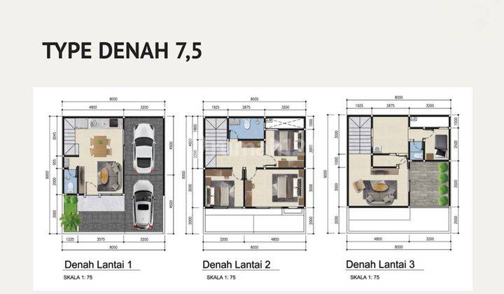 Rumah Cluster 3 Lantai Dp0 Dekat Tol Bambu Apus Cipayung 2