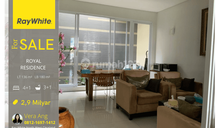 Termurah!! Rumah 2 Lantai 4Kt Semi Furnished Royal Residence 3