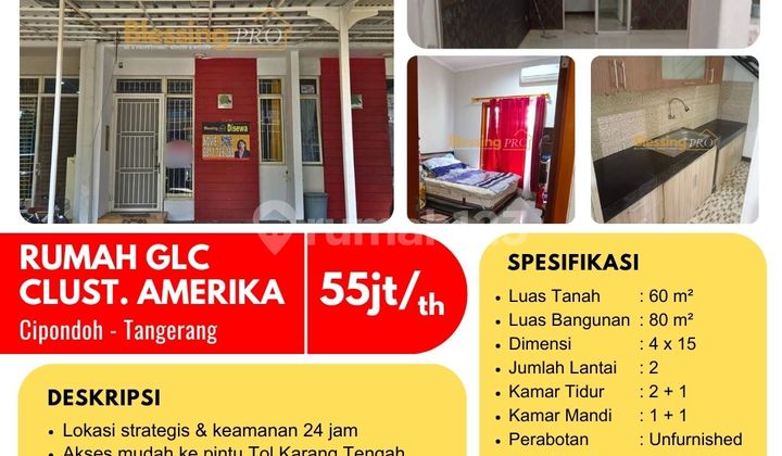 Disewakan Rumah Unfurnished Clust. Amerika, Green Lake City, Tangerang Disewakan Rumah Unfurnished Clust. Amerika, Green Lake City, Tangerang