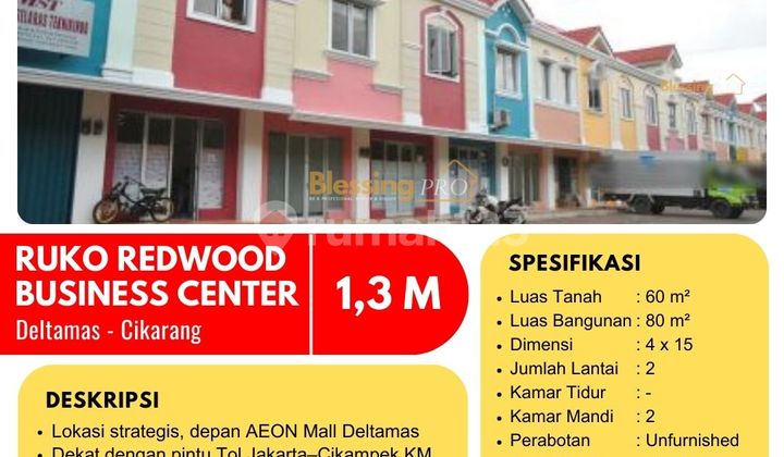 Turun Harga! Dijual Ruko Redwood Deltamas, Cikarang, Jawa Barat Turun Harga! Dijual Ruko Redwood Deltamas, Cikarang, Jawa Barat