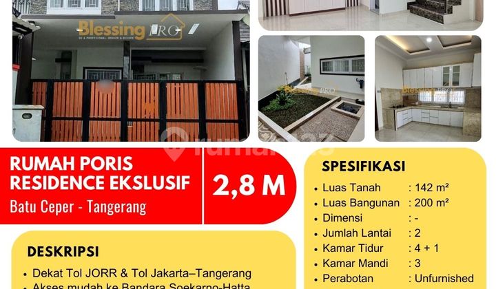 Dijual Rumah Minimalis Poris Residence Eksklusif, Batu Ceper, Tangerang