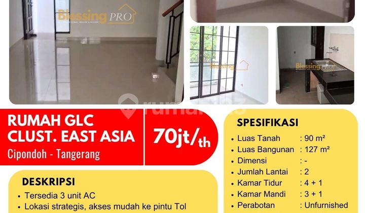 Disewakan Rumah Clust. East Asia, Green Lake City, Tangerang