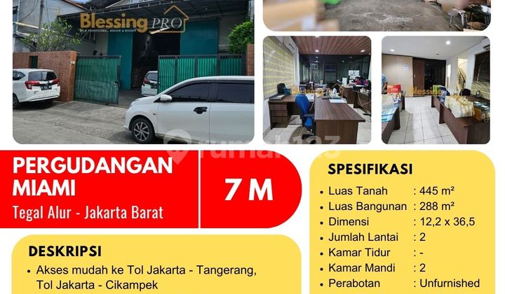 Dijual Cepat Gudang Miami, Siap Pakai, Kalideres, Jakarta Barat