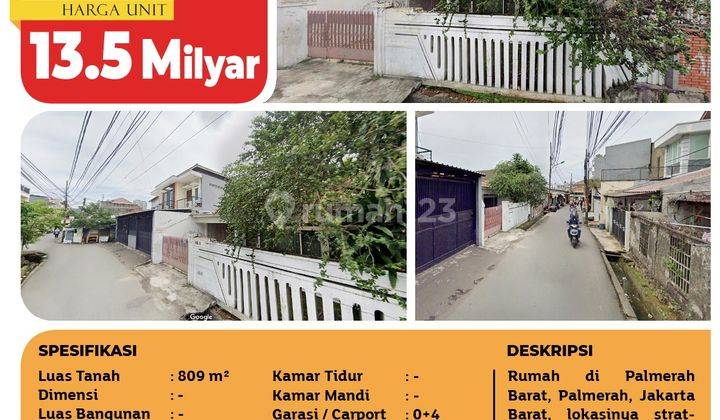 Dijual Cepat Rumah Luas Jl. Palmerah Barat, Jakarta Barat 2