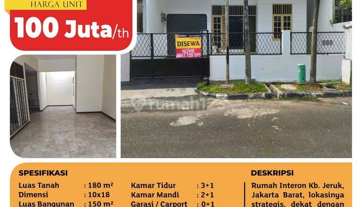 Disewakan Cepat Rumah Intercon Kebun Jeruk, Jakarta Barat 1