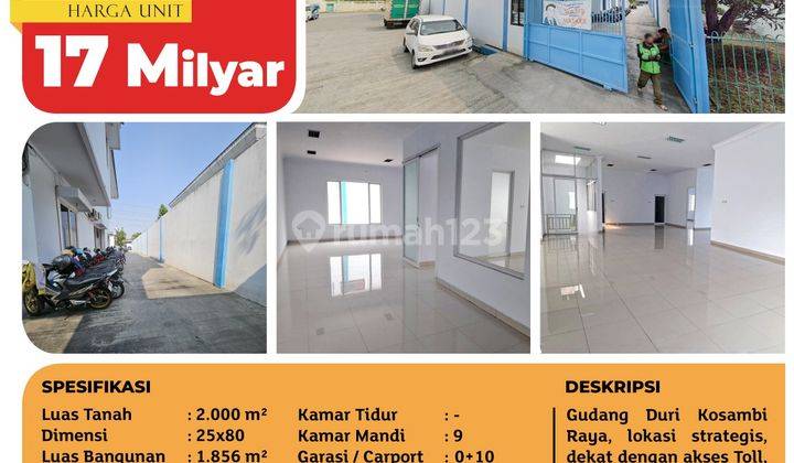 Dijual Murah, Harga Miring Gudang Duri Kosambi Raya,jakarta Barat 1