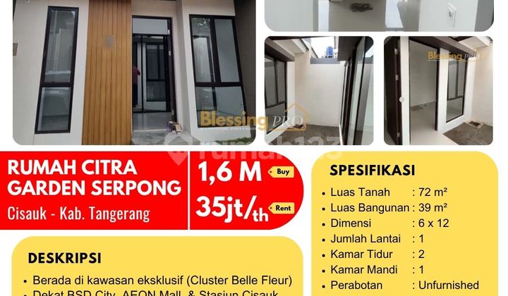 Jual Rumah Citra Garden Serpong, Cisauk, Kab. Tangerang
