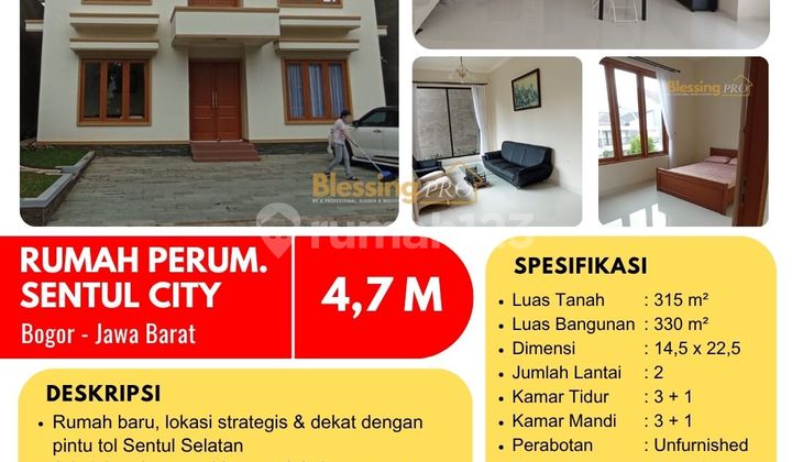 Dijual Cepat Rumah Baru Sentul City, Bogor, Jawa Barat