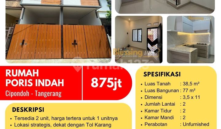 Dijual Cepat Rumah Minimalis di Poris Indah, Cipondoh, Tangerang