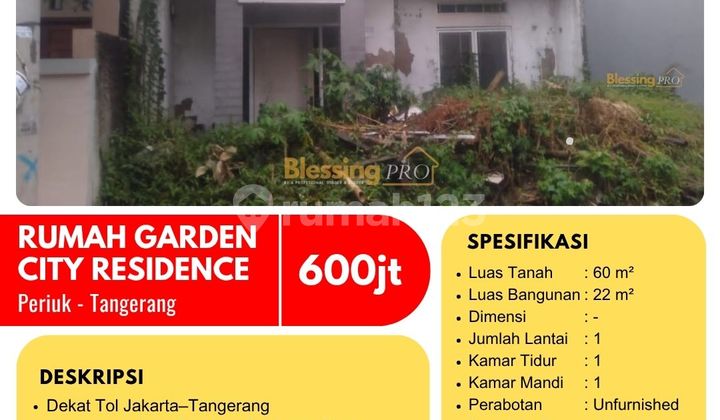 Dijual Rumah Lama Garden City Residence, Periuk, Tangerang