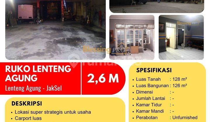Dijual Ruko Strategis di Lenteng Agung, Jakarta Selatan