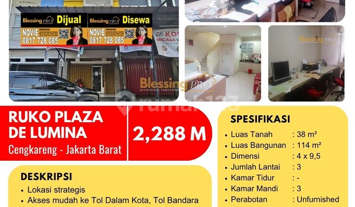 Dijual Cepat Ruko Plaza de Lumina, Taman Semanan Indah JakBar Dijual Cepat Ruko Plaza de Lumina, Taman Semanan Indah JakBar