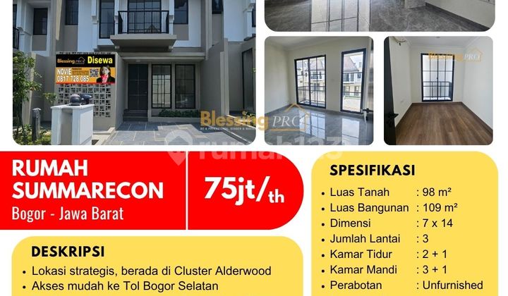 For Rent Fast New House, Summarecon Bogor, West Java For Rent Fast New House, Summarecon Bogor, West Java