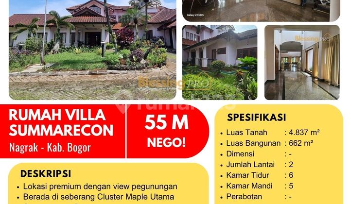 For Sale Spacious Nice Villa House Inside Summarecon Bogor Cluster