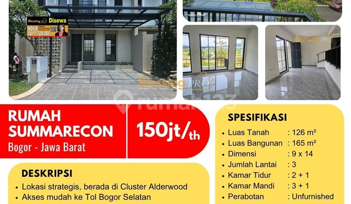 For Rent Fast New House, Summarecon Bogor, West Java For Rent Fast New House, Summarecon Bogor, West Java