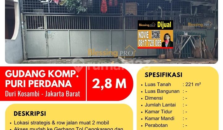 Dijual Cepat Gudang Kosambi Raya, Pondok Randu, Jakarta Barat