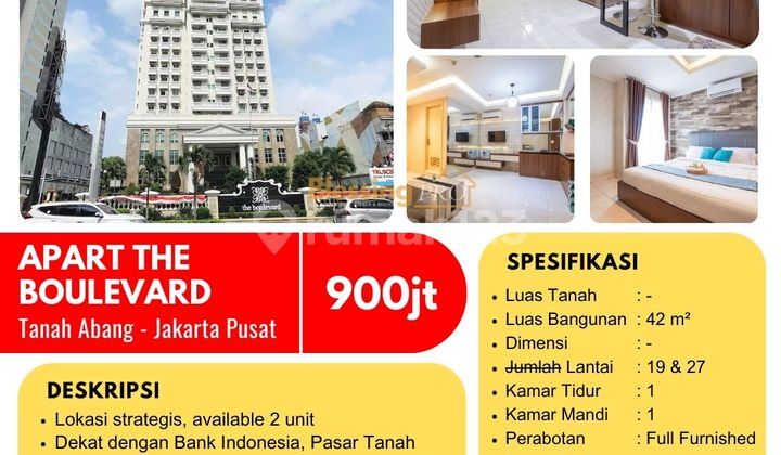 Dijual Apart The Boulevard, Fully Furnished, Tanah Abang, Jakpus